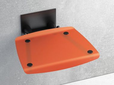 RAVAK OVO B Orange/Black сиденье для душа оранжевый/черный 36x36x13 B8F0000047 